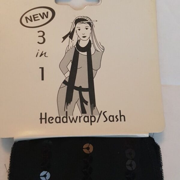 3 in 1 BANDANA HEAD WRAP HAIR NECK SCARF SASH APPROX. 190cm Length