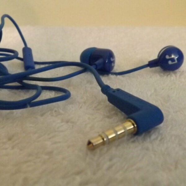 BLUE In-Ear Headphones WITH MUSICAL QUAVER ON BUDS TANGLE FREE CORD