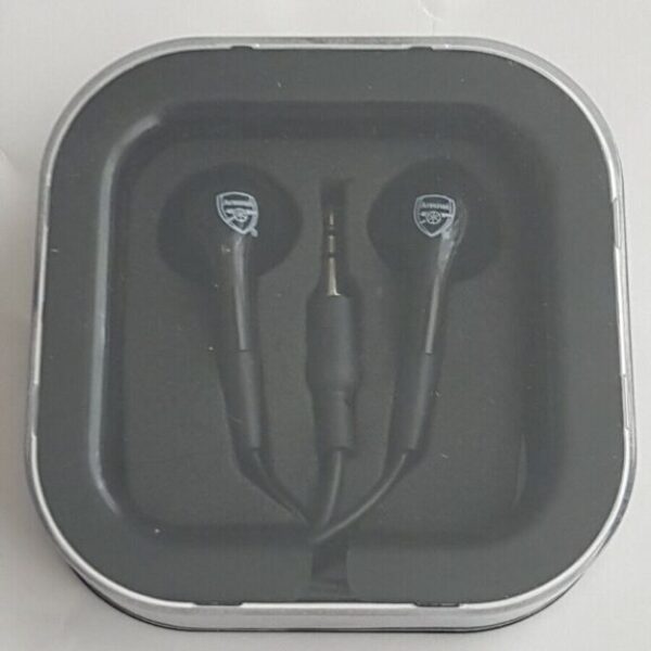 Brand New Official Arsenal Wired Earphones/Headphones - BLACK