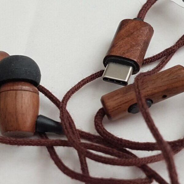 Energy Sistem Eco Wood USB-C Wired Headphones with Microphone - BEECH WOOD