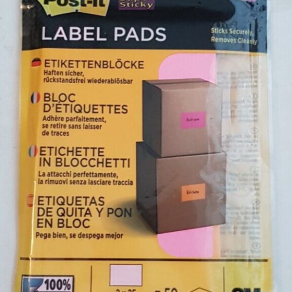 3M Post It Notes Original Removable Sticky Pad Memo Pad 73mm x 117mm 50 Labels
